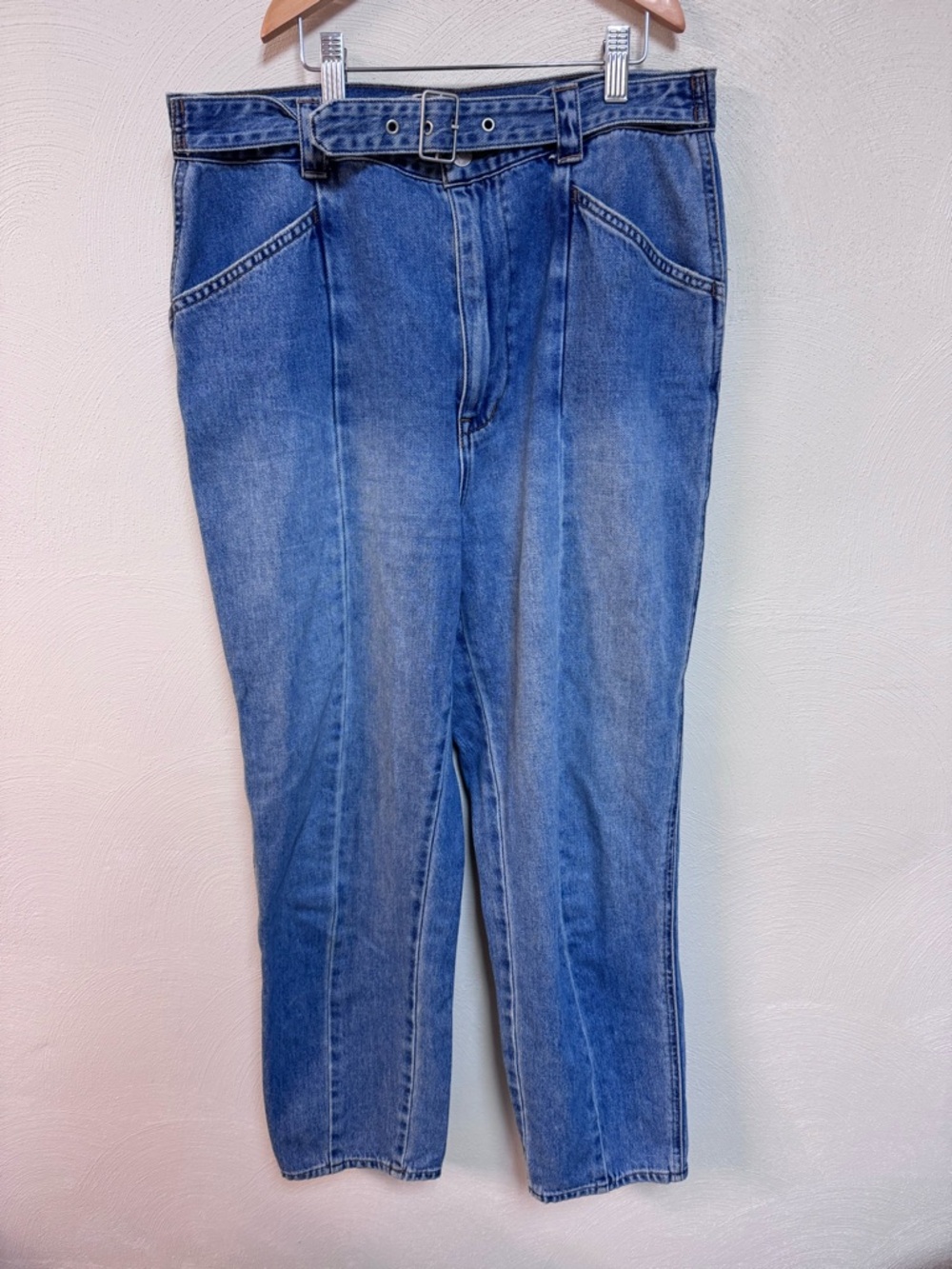 Madewell high rise blue denim tapered jeans Medium Wash cotton baggy 30 waist